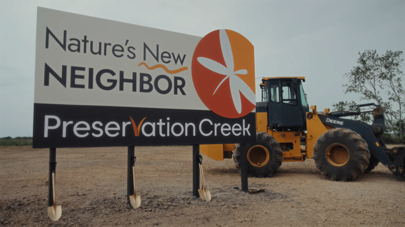 Video thumbnail: the Nature's New Neighbor site sign at the Preservation Creek construction site